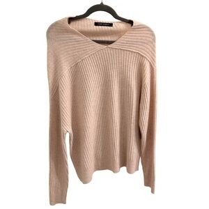 Gabby Isabella Ribbed V-Neck Women's Sweater — Bone